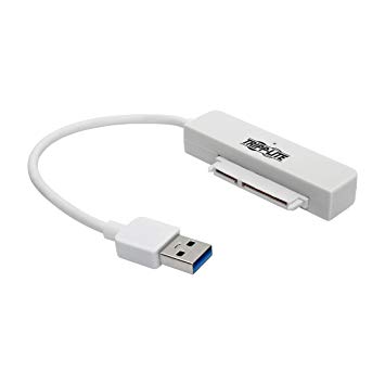 Tripp Lite 6in USB 3.0 SuperSpeed to SATA III Adapter Cable w/ UASP, 2.5in SATA Hard Drives, White (U338-06N-SATA-W)