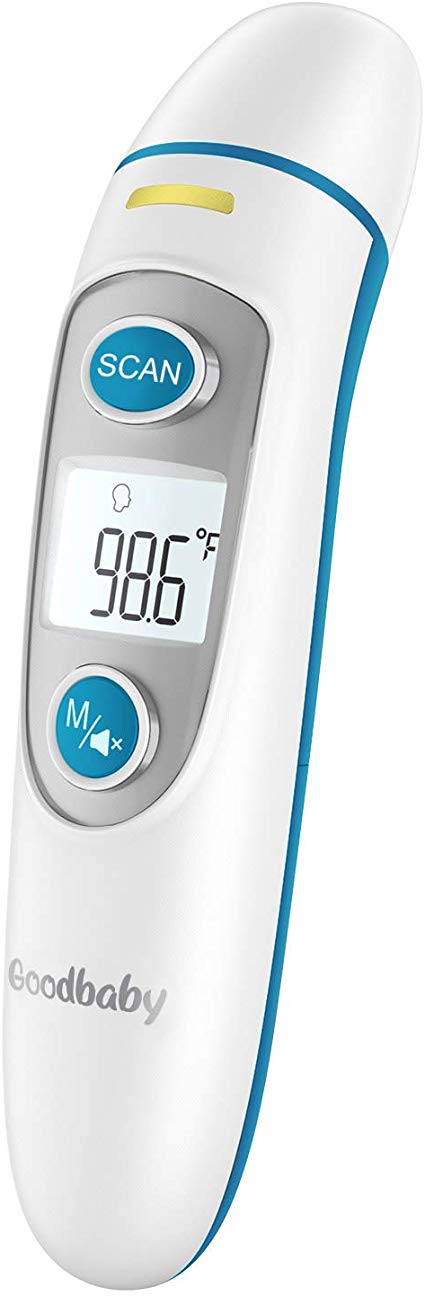 Digital Infrared Baby Thermometer – Forehead and Ear Thermometer with Fever Alarm and Memory Function – Ideal for Babies, Infants, Children, Adults, Indoor, and Outdoor Use Blue