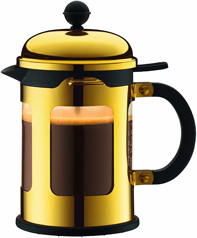 Bodum Chambord 4-Cup French Press Coffee Maker, Gold Chrome, 17-Oz.