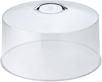 Winco Cake Stand Stainless Steel, Round,13-Inch and Acrylic Cake Stand Cover, 12-Inch, Clear- Gift Set