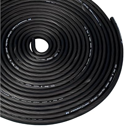 25ft Frost Black 8 Gauge Amplifier Power Ground Wire 25ft 8 GA AWG Amplifier Cable Roll