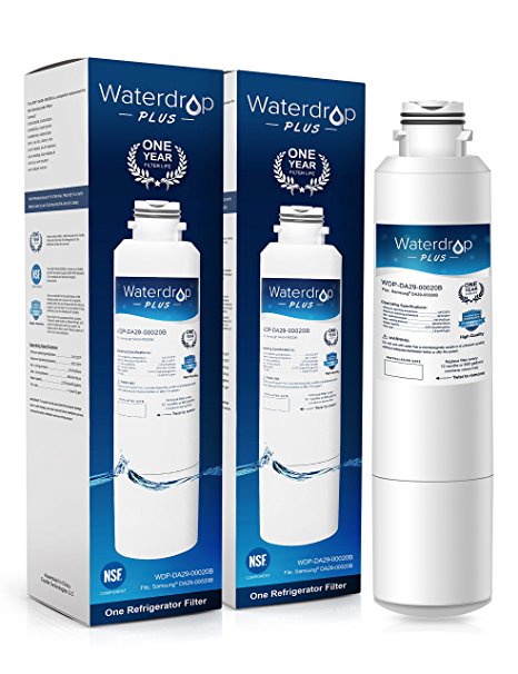 Waterdrop PLUS Refrigerator Water Filter Replacement for Samsung DA29-00020B, DA29-00020A, HAF-CIN/EXP, HAF-CIN EXP, HAF-CIN-EXP, HAF-CINEXP, 46-9101, 2 Pack