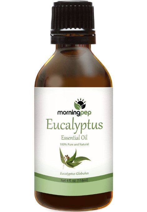 Morning Pep EUCALYPTUS OIL 4 OZ Large Bottle 100  Pure And Natural Therapeutic Grade  Undiluted PREMIUM QUALITY Aromatherapy EUCALYPTUS Essential oil 118 ML Happy with Your purchase or Your Money Back
