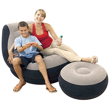 Intex Inflatable Ultra Lounge Chair With Cup Holder And Ottoman Set | 68564E