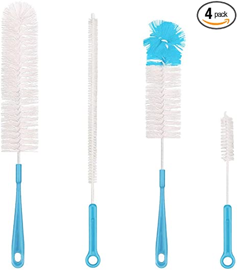 4 PCS Bottle Cleaning Brush Set - Long Water Bottle and Straw Cleaning Brush for Washing Narrow Neck, Include Grips Dish Brush|Bottle Brush|Kitchen Sink Brush|Straw Brush|Hydro Flask Tumbler|Kettle