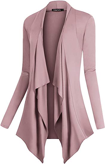 Urban CoCo Women's Drape Front Open Cardigan Long Sleeve Irregular Hem