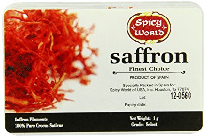 Spicy World Spanish Saffron Filaments, 1-Gram Acrylic Box (Pack of 3)