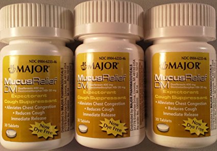 [3 Pack] Mucusrelief® Dm 400mg Guaifenesin/20mg Dextromethorphan Tablets Expectorant & Cough Suppressant 30 Ct. Bottle (Pack of 3=90 Tablets) *Compare to the Same Active Ingredients Found in Mucinex Dm & Save!*