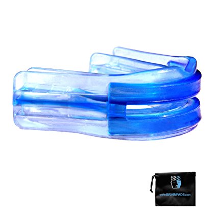 Brain-Pad Adult LoPro Female Double Laminated Strapless Mouthguard, Blue/Clear