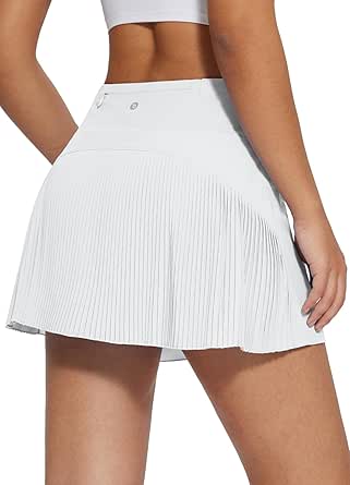 BALEAF Women's Pleated Tennis Skirt Golf Skorts for Woman High Waisted Lightweight Athletic Shorts Pockets