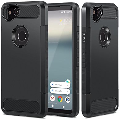 Google Pixel 2 Case, ATUS - [Carbon Fiber] Anti-Slip Slim Fit Case (Black/Black)
