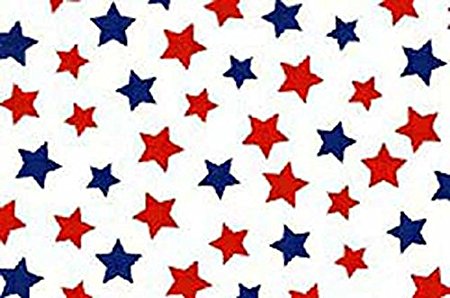 SheetWorld Fitted Pack N Play (Graco Square Playard) Sheet - Primary Patriotic Stars On White Woven - Made In USA