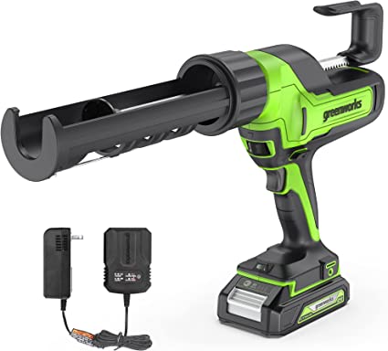 Greenworks 24V Cordless Caulk Gun 6-Speed Anti-Dripping with 2Ah Battery and Changer