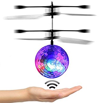 JAMSWALL RC Flying Ball Crystal Flashing LED Light Flying ball RC Toy RC infrared Induction Helicopter for Kids, Teenagers Colorful Flyings for Kid's Toy
