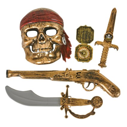 5-piece Halloween Pirate Costume - Mask and Accessories