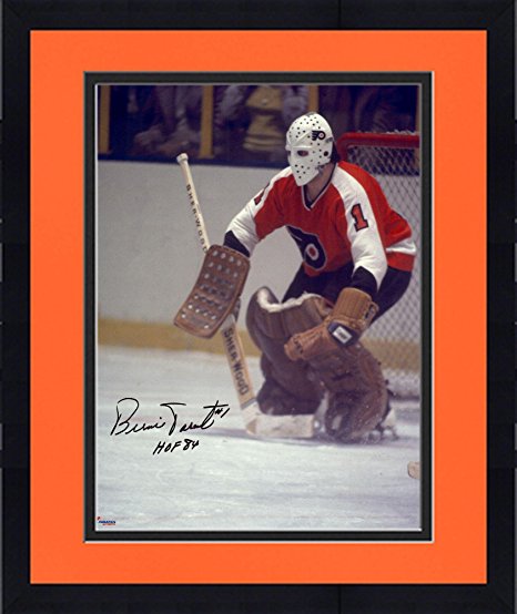 Framed Bernie Parent Philadelphia Flyers Autographed 16" x 20" In Net Photograph with HOF 1984 Inscription - Fanatics Authentic Certified