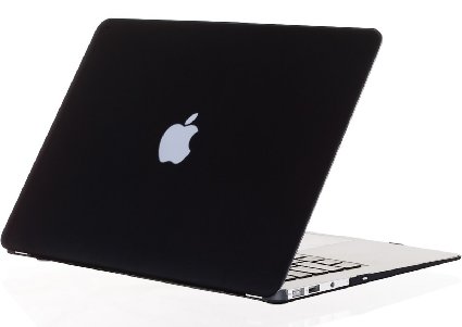 Kuzy - AIR 11-inch BLACK Rubberized Hard Case Cover for Apple MacBook Air 116quot Models A1370 and A1465 - BLACK