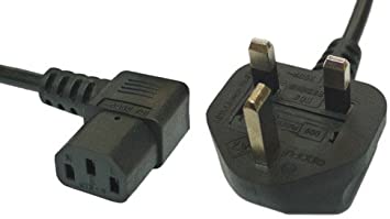 3M Right Angled Angle Kettle Type IEC Mains Power Cable Lead