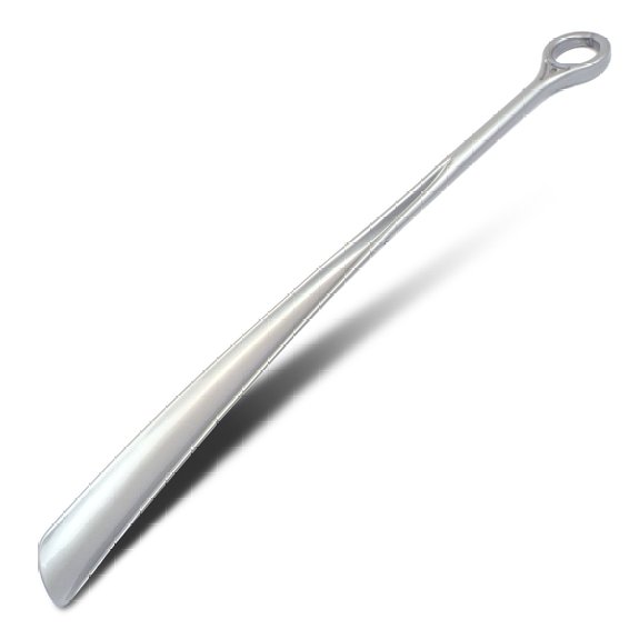 Silver Long Handle Shoe Horn spoon slider. For Men Women Elderly seniors back pain disability special needs tall people. Strong Light Plastic