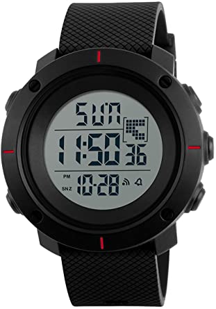 Big Face Men Digital Sports Watch Water Resistant Outdoor Easy Read Military Back Light Black Watch
