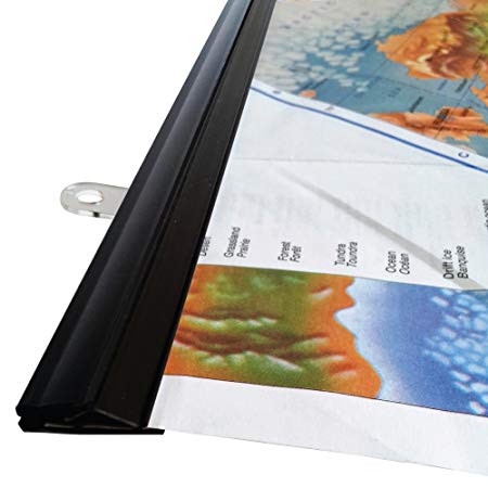 goKelvin 48 Inch Hanging Rails for Posters, Signs, and Maps (Black)