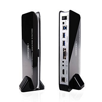 Unitek USB 3.0 Multi-in 1 Dual Display Universal Docking Station,Video Output, HDMI (up to 2048x1152)/VGA, Rj45 Gigabit Ethernet, Audio, 2xUSB 3.0 Ports,5V/2A Power Adapter for Windows, Macbook