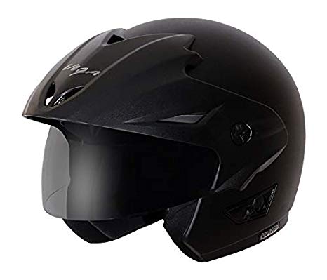 Vega Cruiser CR-W/P-DK-L Open Face Helmet (Dull Black, L)