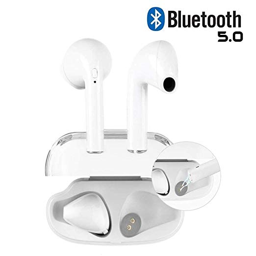 Shonz Wireless Bluetooth Headset, i8 Wireless Headset Stereo Bluetooth Headset in-Ear Built-in Handsfree Microphone for Apple Airpods Android/iPhone