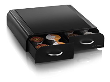 Mind Reader "Anchor"Coffee Pod Storage Drawer for Tassimo T-Discs ,Vertuoline Nespresso Capsules- Black