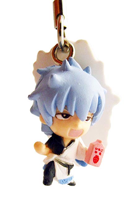 Bandai Keychain Swing Figure Mini- 1.5" Gintama- Food Class- Sakata Gintoki