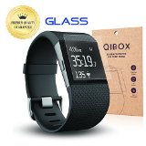 QIBOX Premium HD Clear Tempered Glass Screen Protector for for Fitbit Surge Fitness Superwatch 9H Hardness Multi-layer Explosion-proof and Anti-Bubble Screen Guard