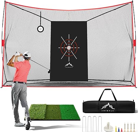 Golf Practice Net,Golf Driving Range,10x7ft Heavy Duty Golf Practice Net,Home Golf Swing Training Nets with Targets Quick Setup Golf Swing Net