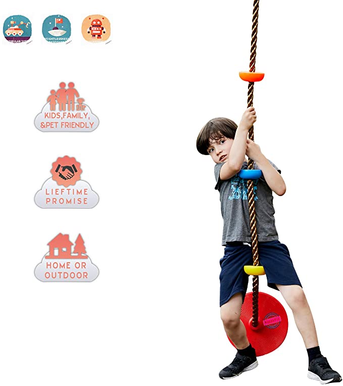 HAPPY PIE PLAY&ADVENTURE Kids Four Knotted Platforms Climbing Rope for Playground Sets / Tree House Exercise Toy