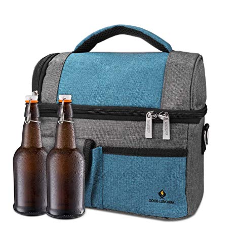 Large Lunch bags | Waterproof Insulated Lunch Bag | Cooler Tote lunch bags for women | Men with Double Deck Cooler