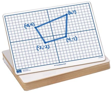 EAI Education X-Y Coordinate Grid Dry-Erase Boards: 9"x12" Double-Sided Set of 10