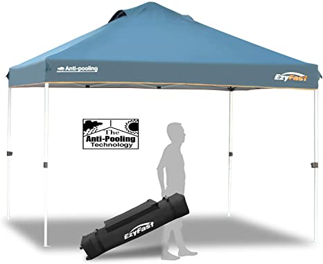 EzyFast Antipool Canopy for Rain or Sunshine, Portable 12 x 12 Large Size Pop Up Canopy, Patented Instant Shade Tent with Wheeled Carry Bag for Beach or Sports
