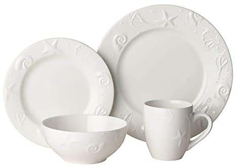 Thomson Pottery 16pc Embossed Shell Dinnerware Set One Size