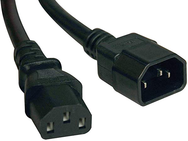 Tripp Lite Standard Computer Power Extension Cord 10A, 18AWG (IEC-320-C14 to IEC-320-C13) 1-ft.(P004-001)