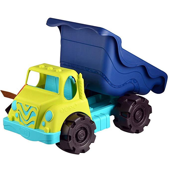 B. Toys – Colossal Cruiser – 20” Large Sand Truck – Beach Toy Dump Trucks for Kids 18 m  (Lime/Navy)