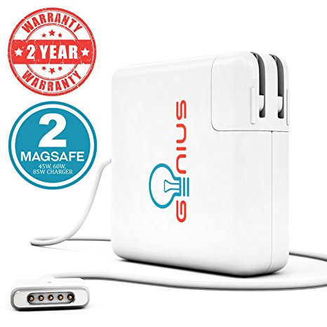 MacBook Pro / Air Charger 85W Power Adapter With MagSafe 2 (T) Style Connector - Works With 45W / 60W / & 85W MacBooks -11/13/15”, Retina Display - Compatible With Apple Macbooks (Mid 2012) & After