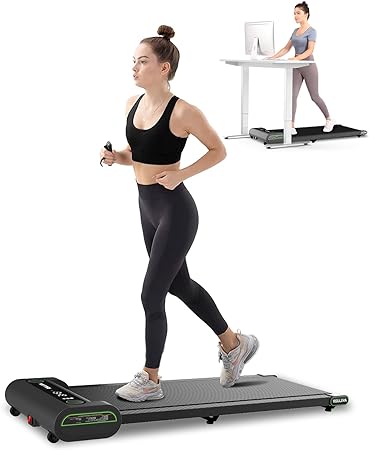 Under Desk Treadmill with Bluetooth Speaker,2.5 HP Walking Pad Treadmill for Home/Office,Portable Treadmills 225 lbs Weight Capacity with Remote Control, LED Display