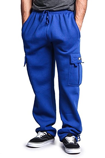 G-Style USA Men's Solid Fleece Cargo Pants