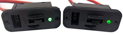 2 PACK - JR Style Heavy Duty On/Off Switch with BRIGHT LED and CHARGE PORT - Apex RC Products #1061