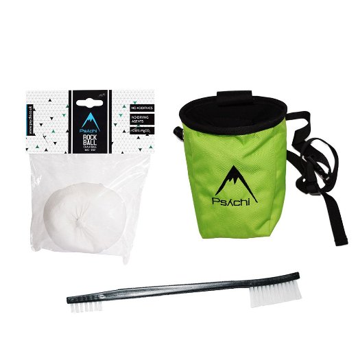 Psychi Bouldering Climbing Starter Pack with Chalk Bag Chalk and Brush