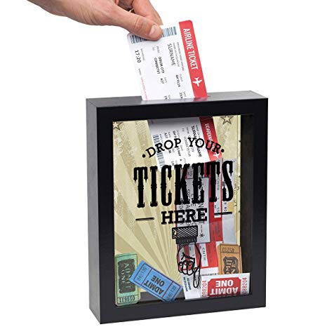 Americanflat 7x9 Inch Drop Your Tickets Here Shadow Box Frame, Black