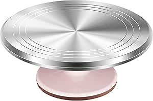 Kootek Aluminium Alloy Revolving Cake Stand 12 Inch Rotating Cake Turntable for Cake, Cupcake Decorating Supplies