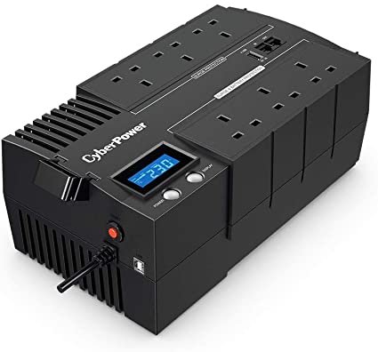 CyberPower BR1000ELCD-UK BRICs Series, 1000VA/600W, 6 UK Outlets (3 Surge only, 3 UPS and Surge), 1 USB Charging Port, AVR, Brick Format
