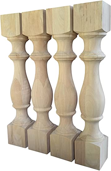 Unfinished Monastery Dining Table Legs- Console Table Legs- Set of 4 Turned Posts