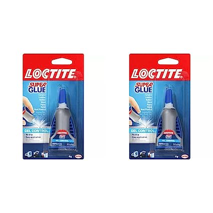 Loctite Super Glue Gel Control, Clear Superglue for Plastic, Wood, Metal, Crafts, & Repair, Cyanoacrylate Adhesive Instant Glue, Quick Dry - 0.14 fl oz Bottle, Pack of 2