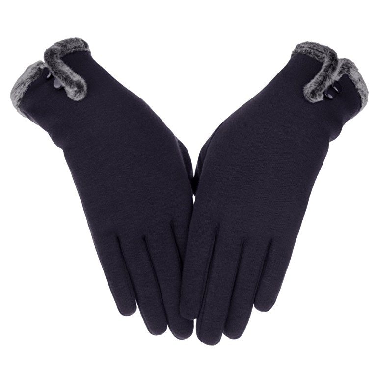 Knolee Women's NEW Fashion Touch Screen Warm Winter Thick Gloves With Button